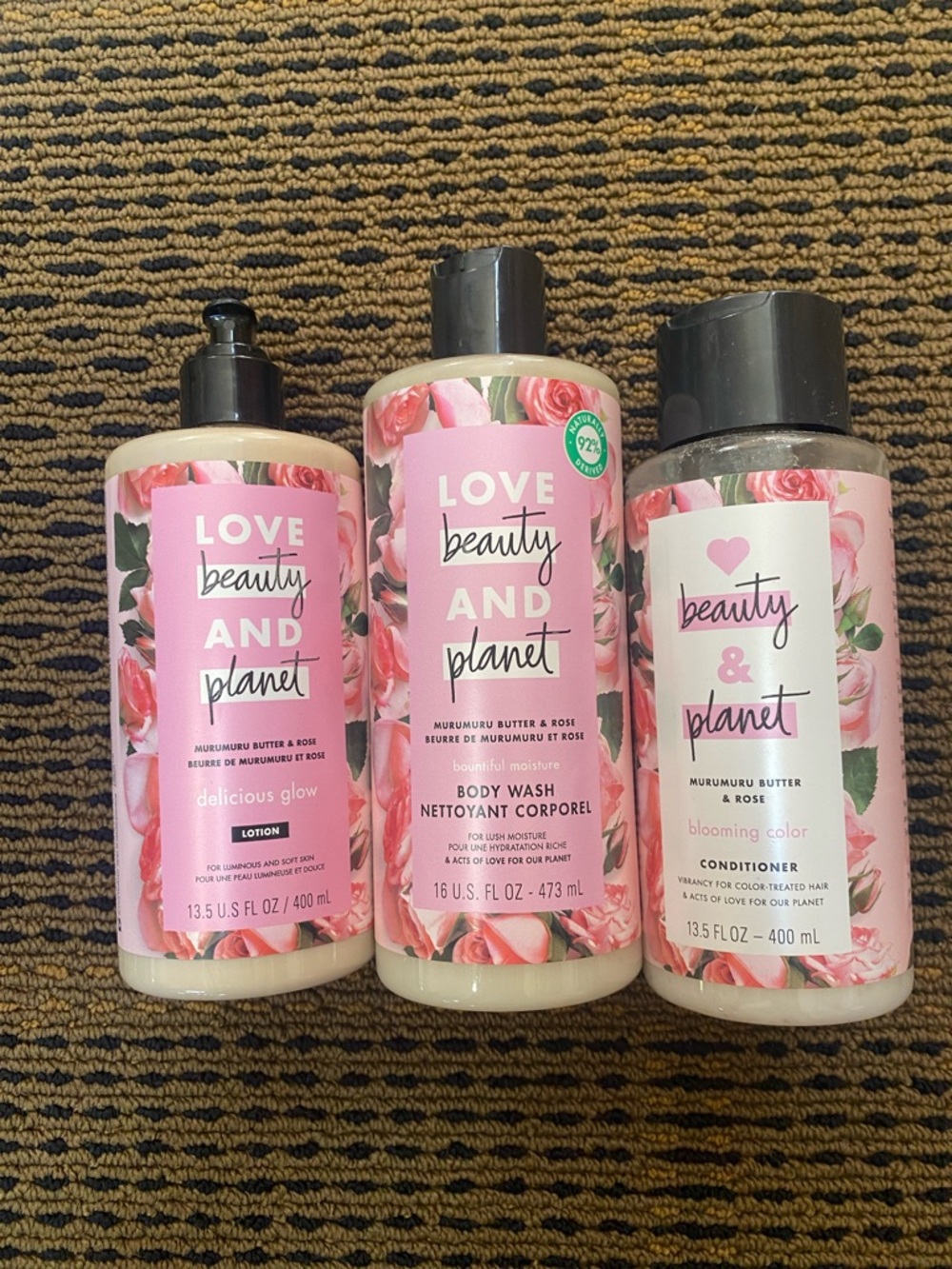 Murumuru Butter & Rose Body Wash and Lotion - Pink